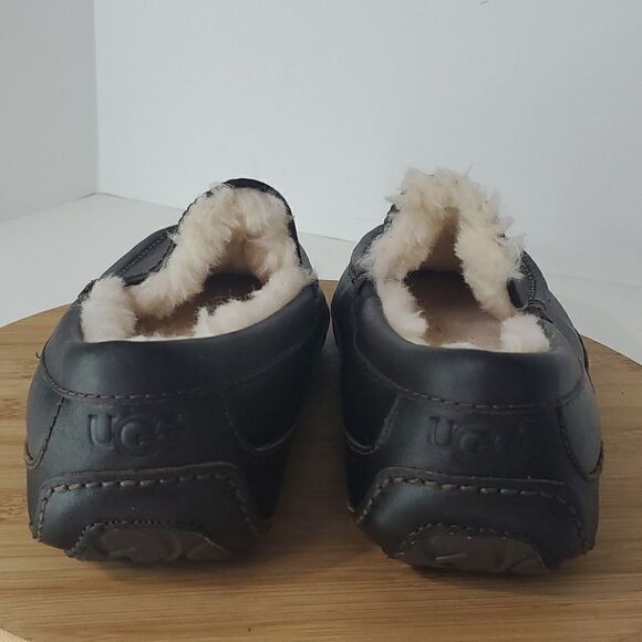 UGG Men's Ascot Slipper Dark Spice Leather Sheep Wool Size 9 NWOB - Picture 5 of 12